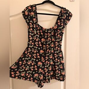 Urban Outfitters Black Floral Romper